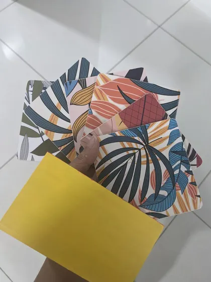 These are the coasters I made for a last-minute gift hamper. I love this tropical print.