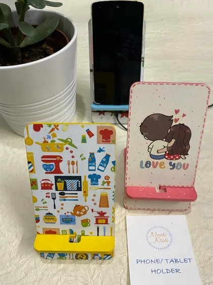 The same cute phone stands, showing their vibrant colors.