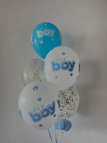 A bouquet of 'It's a Boy' balloons for baby Veer's arrival.