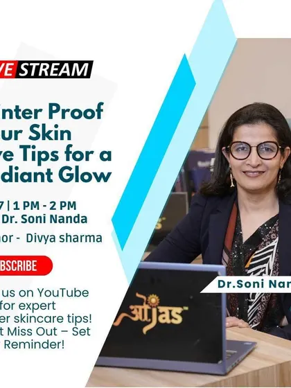 Join me on YouTube Live for expert winter skincare tips. I'll be discussing how to get a radiant glow and keep your skin healthy during the colder months.