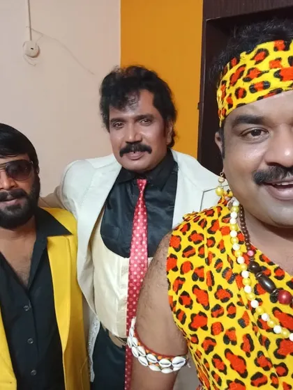 Backstage during a DKD shoot, dressed up for a special themed performance. We often get to play different characters, which makes the show very exciting.