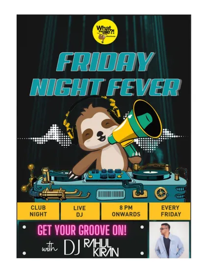 A fun poster for my 'Friday Night Fever' residency at a brewery in Bangalore. This shows my experience playing at different types of venues, not just nightclubs.