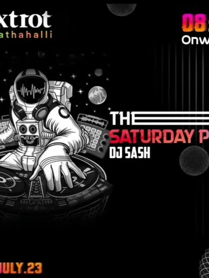 Poster for 'The Saturday Pill' at Foxtrot, Marathahalli, where I bring my signature sound to another part of the city.