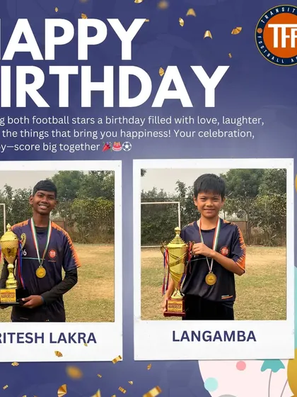 A joint birthday celebration for two of my football stars, Ritesh and Langamba. Our academy is a close-knit family.