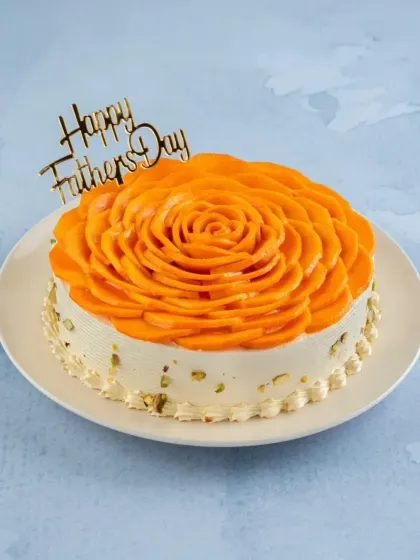 My Dad's Mango Gateau is a seasonal favorite for Father's Day. It's a light sponge cake layered with fresh cream and sweet Alphonso mangoes.