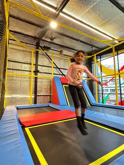 Let them bounce off our walls, not yours. Our dedicated trampoline zone is built for safe, high-flying fun, allowing kids to burn off energy while improving their coordination and balance.