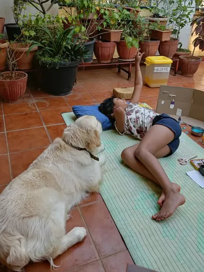 Just a girl and her dog, enjoying a lazy winter afternoon in the sun. Our granddaughter loves spending time with our furry guests, and they love her right back. These are the precious moments we cherish.