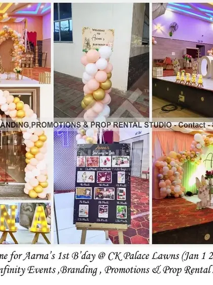 Hoppy birthday! This bunny theme for a first birthday at CK Palace Lawns was a grand affair. The stage setup includes a beautiful arch backdrop with a pink and gold balloon garland, a "ONE" table, and an entrance arch to welcome guests.
