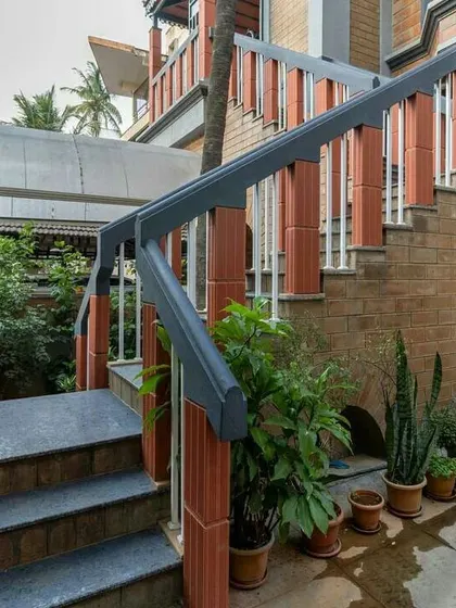 A duplicate image of the external staircase, providing another angle on the home's circulation.