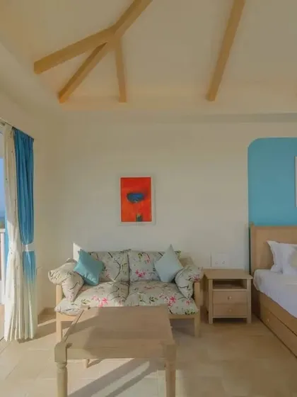 It was a pleasure to design the holiday home for Yuvraj Singh. The goal was sublime simplicity, using a neutral palette with pops of color to create a restrained, minimal aesthetic that allows the stunning sea views to take center stage.