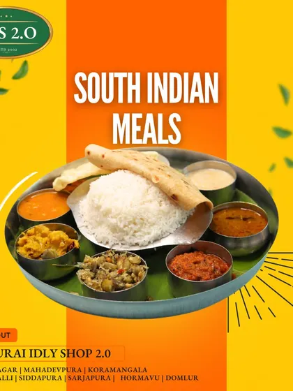 Our South Indian Meals are a journey through the flavors of my home state. Each bowl is a different taste, a different memory, brought together on one plate.