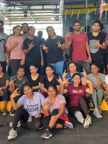 Showing off our Zumba swag. We are strong, we are fit, and we have fun doing it.