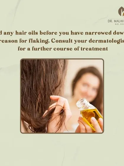 It is important to avoid applying hair oils if you are experiencing scalp flaking until a proper diagnosis is made. I advise consulting a dermatologist to determine the cause and receive an appropriate course of treatment.