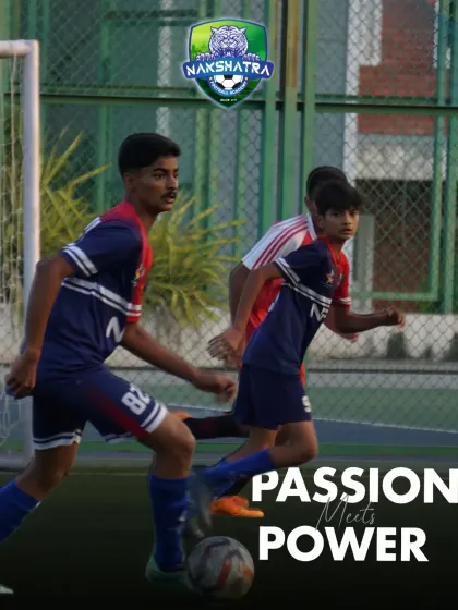 Passion meets power on the training ground. Our players engage in a competitive drill, pushing each other to improve.