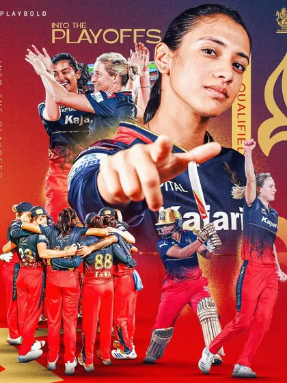 A duplicate of image 95, celebrating RCB's playoff qualification.