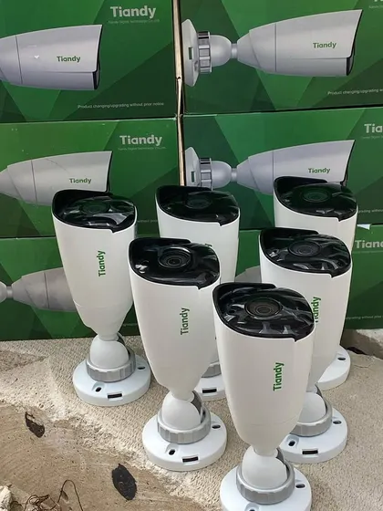 Another view of the new Tiandy cameras prepared for installation. These models provide starlight color night vision for clear video in the dark.