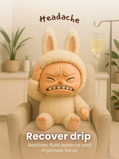 Feeling a headache coming on? Our IV Recover Drip helps restore fluid balance and improve focus, getting you back on your feet.