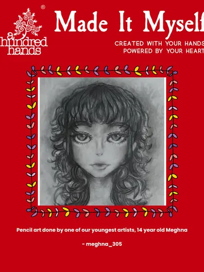 A final week winner is this detailed pencil art portrait by one of our youngest artists, 14-year-old Meghna.