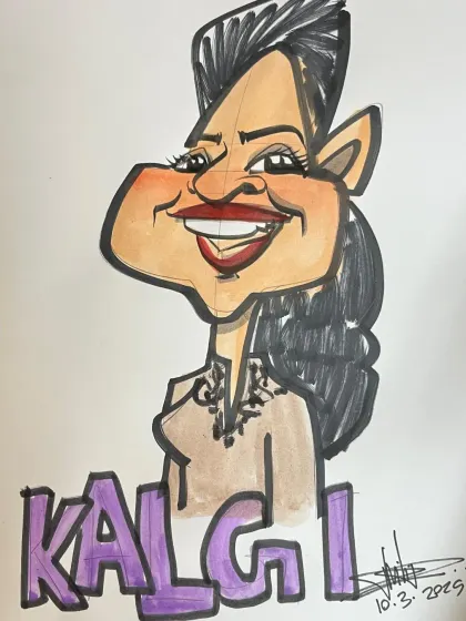A colorful caricature created for a Women's Day celebration at Mango Apps. These make for wonderful and memorable return gifts.