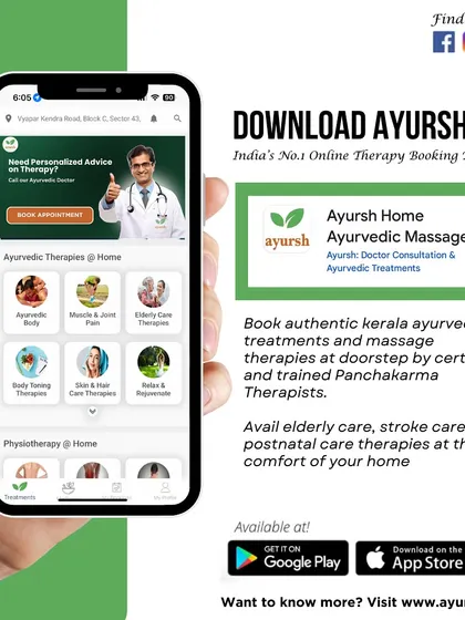 Ready to begin your healing journey? You can download our app to book authentic Kerala Ayurvedic treatments, schedule a doctor consultation, and access our full range of therapies for elderly care, stroke care, and postnatal care from the comfort of your home.