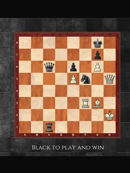 It's Black's turn to make a move. Find the winning idea in this position to secure the advantage.