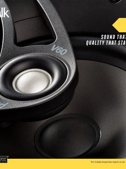 A close-up of the Polk V60 in-ceiling speaker, highlighting its design. The tagline "Sound that blends, quality that stands out" perfectly captures our philosophy for architectural audio.