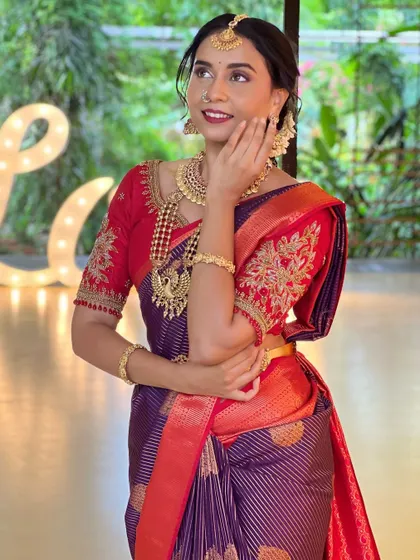 Another joyful moment, this picture shows how the jewellery adds to the overall festive and celebratory feel.