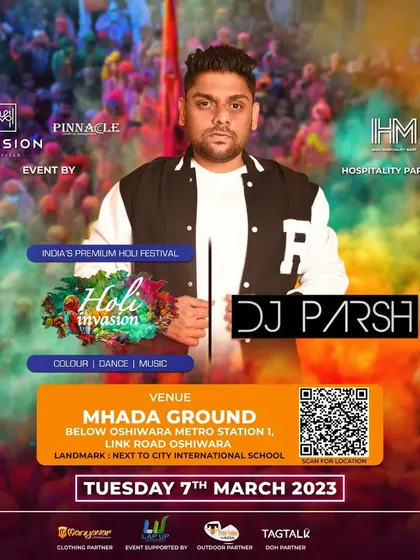 My individual artist poster for the 'Holi Invasion' festival. Performing at these large scale events is a highlight of my year.