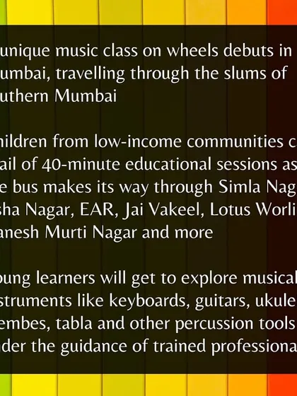 More details from the Mid-Day article, explaining how our bus travels through southern Mumbai, offering 40-minute sessions to children from low-income communities.