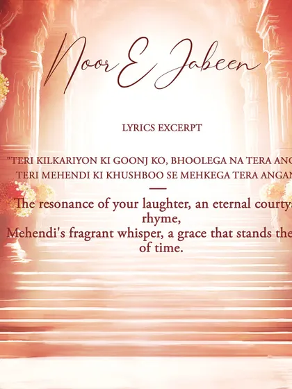 The opening lines of "Noor E Jabeen". As a lyricist, I find joy in weaving words and emotions together, and I encourage my students to understand the poetry behind the songs they sing.
