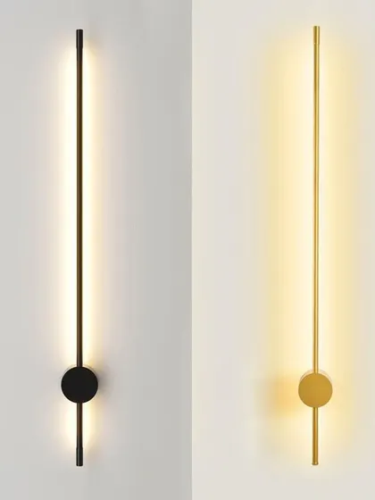 For lovers of minimalism, this slim pole wall sconce is the definition of sleek sophistication. Available in both black and gold, its integrated LED provides a clean, continuous line of light, creating a subtle halo effect on the wall.