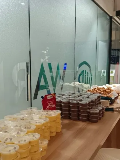 Another angle of our snack and dessert bar, showcasing the variety of treats we can provide for your corporate events and office parties.