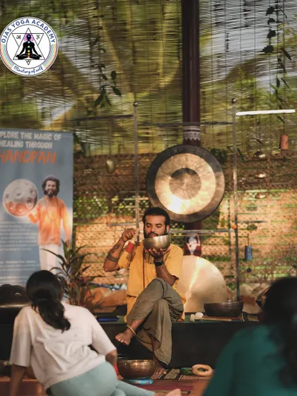 During a session, I use a singing bowl for a water-based healing ritual. The vibrations create beautiful patterns in the water, a visual representation of how sound organizes and harmonizes energy.