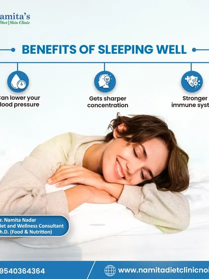 Never underestimate the power of good sleep. Sleeping well can lower your blood pressure, lead to sharper concentration, and result in a stronger immune system, all of which support your overall health journey.