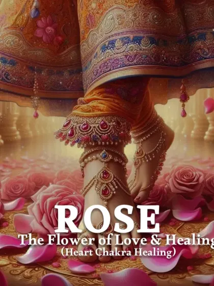 This image, showing feet surrounded by rose petals, represents the rose as the flower of love and healing, connected to the Heart Chakra.