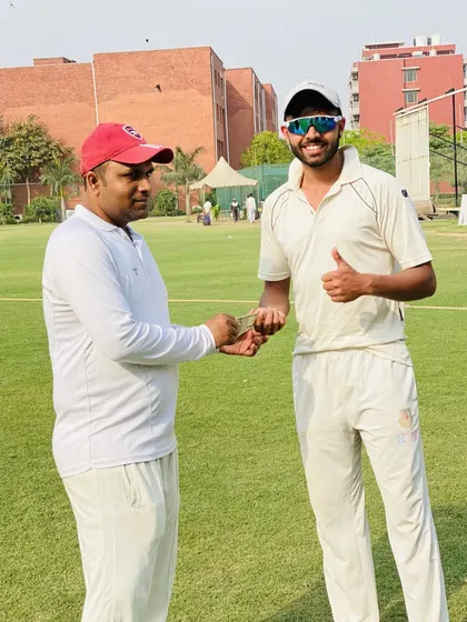 Left arm fast bowler Aman Singh Malik recognized as Man of the Match for his exceptional spell, taking 3 crucial top order wickets against Pioneer Cricket Club.