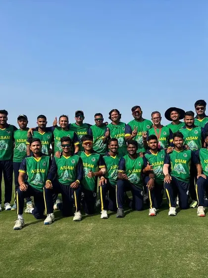 The Assam team after a victory against Railways in the Syed Mushtaq Ali Trophy. The players showed great passion to overcome their first challenge.