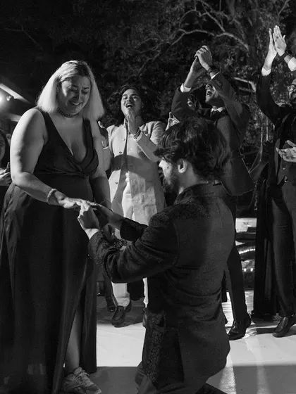A surprise proposal for the bride's best friend during the reception. We helped orchestrate this magical moment, making the day special for more than just one couple.