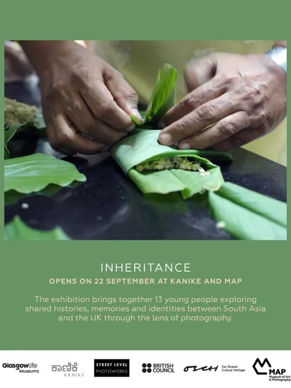 The official poster for the "Inheritance" exhibition, a collaboration between Kānike, MAP, and institutions in the UK.