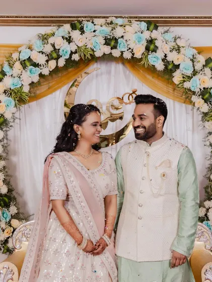 Coordinated makeup for the bride and groom for their different wedding events. We created complementary looks that looked beautiful both in person and in photos.