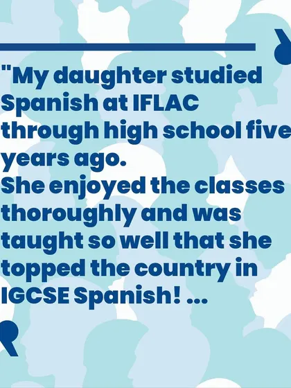 A proud parent shares how her daughter topped the country in IGCSE Spanish after studying with us, which prepared her for university life in Barcelona.