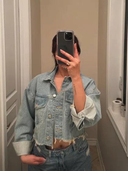 Another angle of my favorite denim-on-denim combination.