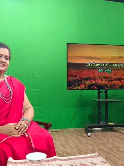 A behind the scenes shot from the Doordarshan studio during my interview. The green screen setup is always fascinating.