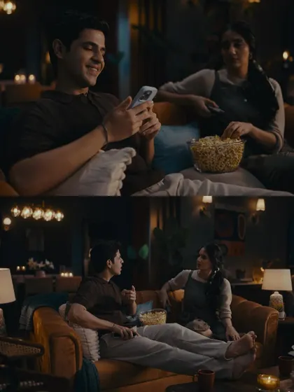 A candid moment from the Prime Video shoot, showcasing the comfortable and chic loungewear I selected for the actors.
