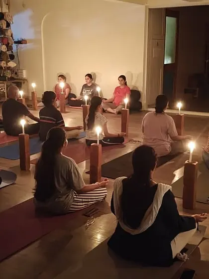Our practice extends beyond physical postures. A candlelit Tratak (candle gazing) meditation session helps quiet the mind and improve focus. We guide you through these deeper yogic techniques to cultivate inner stillness and clarity in a world full of noise.