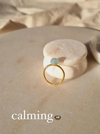 A ring for every mood. This is my 'bhūmi' Aquamarine Mood Ring, designed to bring soothing energy, courage, and enlightenment.