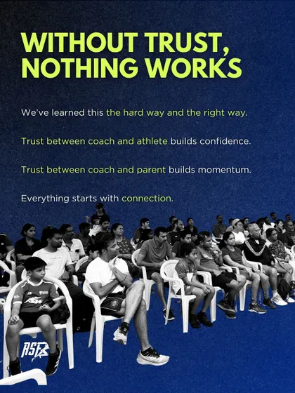 Without trust, nothing works. This graphic explains the importance of the relationship between coach and athlete, and coach and parent. Everything starts with connection and a shared belief in the process.