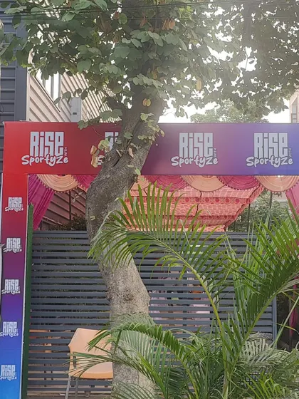 The entrance to our facility, decorated for the RISE with Sportyze competition. We create a welcoming and exciting atmosphere for all our events.