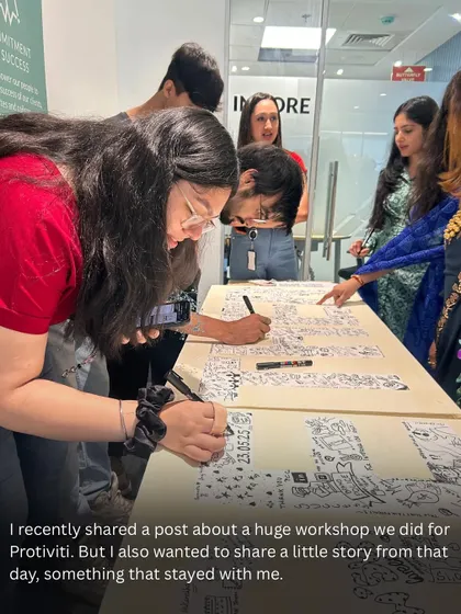 Here's a moment from the Protiviti workshop. I wanted to share this story of how one participant's idea to doodle cats turned into a fun game for the whole team.