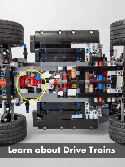 Learning about drivetrains is a key part of my car workshop. This model clearly shows the differential gear, which is essential for allowing wheels to turn at different speeds.